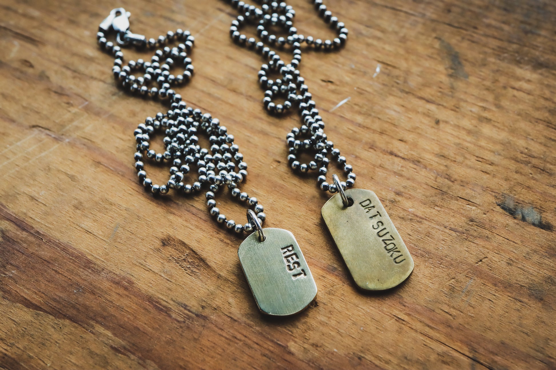 Private Collection: Solid Bronze Three Monk Necklace Dog Tag Style -   Canada