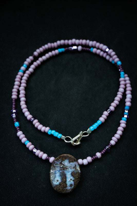 the Tie Dye Boulder Opal Necklace